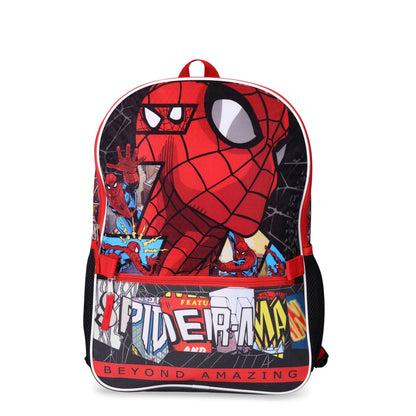 Marvel Boys Spider-Man 17″ Laptop Backpack 2-Piece Set with Lunch Bag – Red