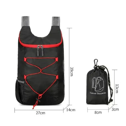 Camping Hiking Travel Multifunctional Outdoor Folding Backpack High Density Lightweight Waterproof Nylon Fabric Sports Bag