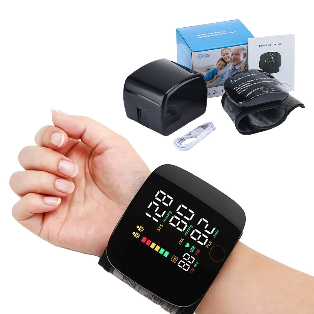WEB306 Digital Wrist Electronic Sphygmomanometer — Rechargeable Blood Pressure Monitor
