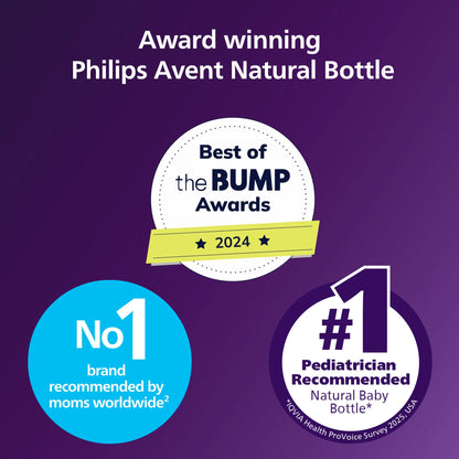 Philips Avent Natural Baby Bottles with Natural Response Nipples (Fast Flow 4), 11 oz – 3-Pack