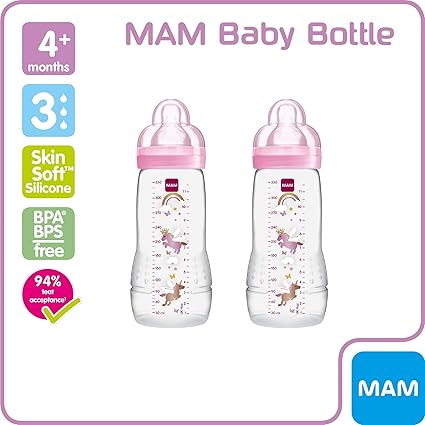 MAM Baby Bottle 2-Pack – 330 ml / 11 oz BPA-Free Anti-Colic Bottles