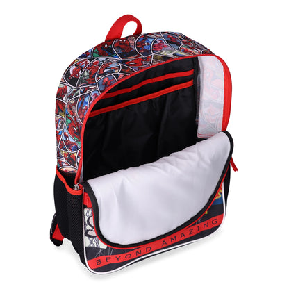 Marvel Boys Spider-Man 17″ Laptop Backpack 2-Piece Set with Lunch Bag – Red