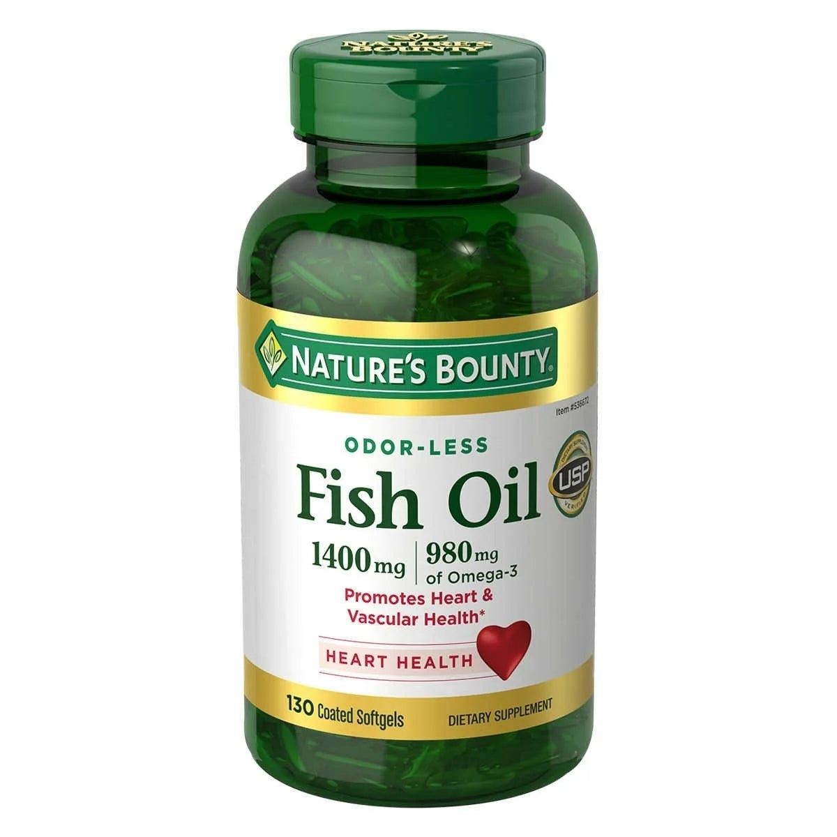 Nature’s Bounty Odorless Fish Oil 1400 mg – High-Strength Omega-3 Softgels