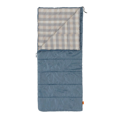 Ozark Trail 50°F Flannel-Lined Rectangle Adult Sleeping Bag – Blue (75″ x 33″)