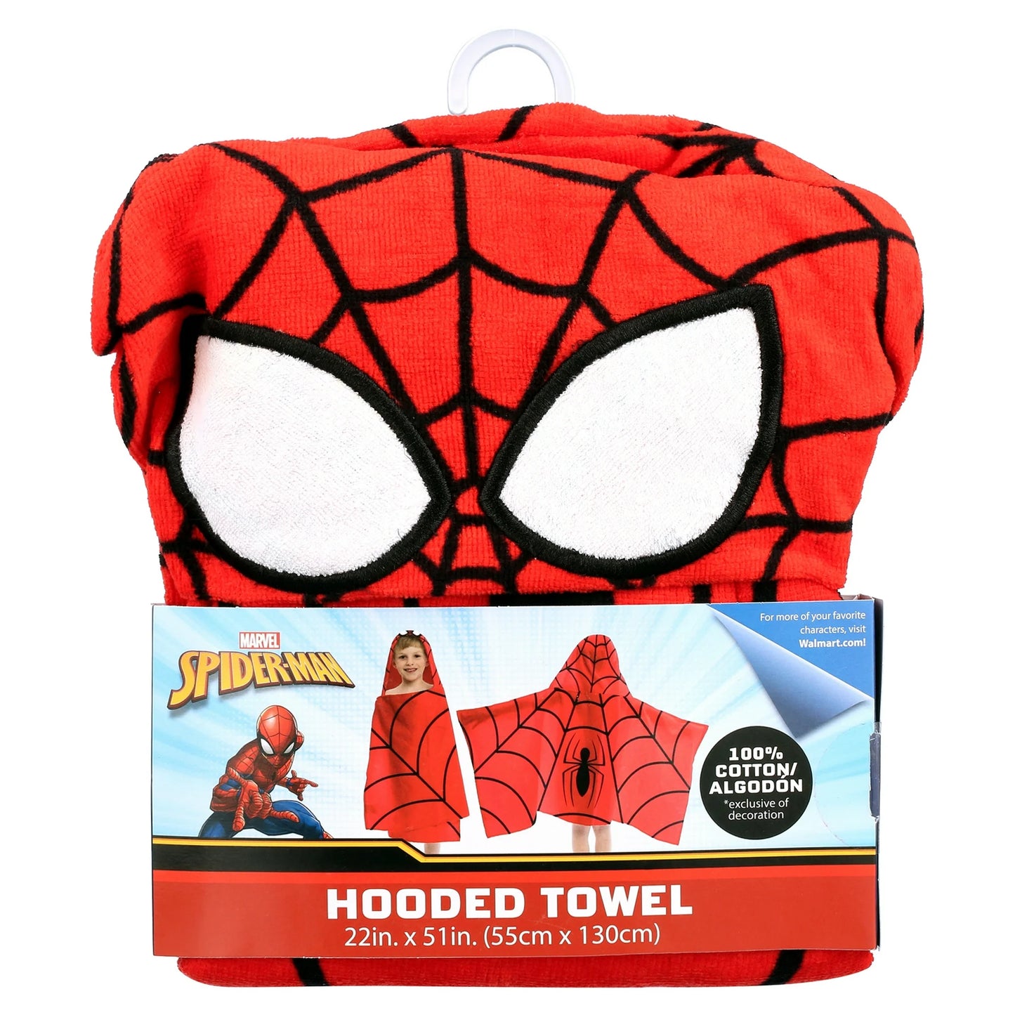 Spider-Man Kids Cotton Hooded Towel – Soft Bath & Beach Wrap for Boys