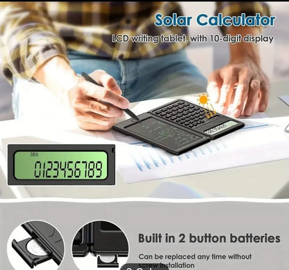 Foldable Solar Scientific Calculator with Writing Tablet – Ideal for School & Business