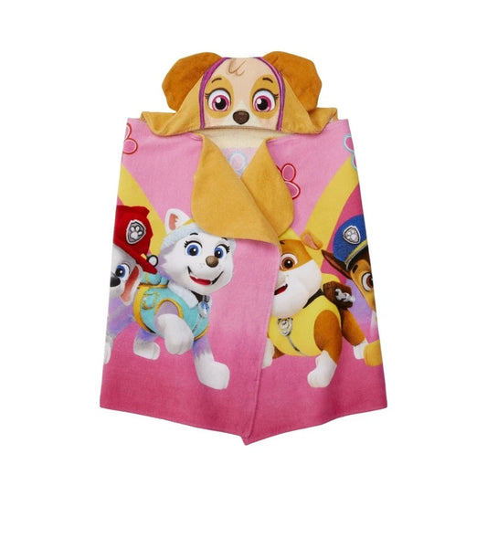 PAW Patrol Skye Hooded Kids Towel – Soft Hooded Bath & Beach Towel with Hand Pockets